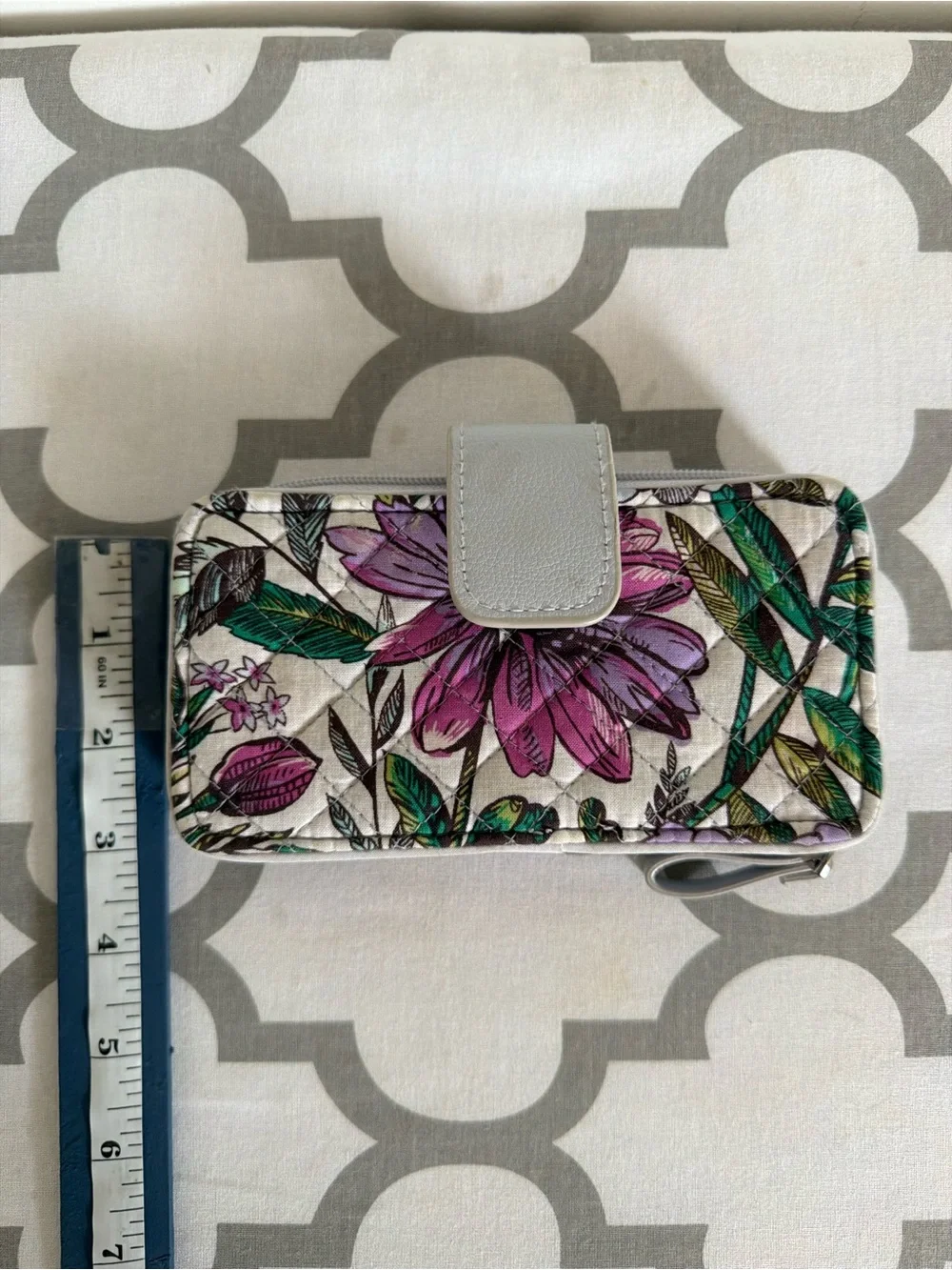 Vera Bradley Floral Quilted Wallet in Purple, Green, White